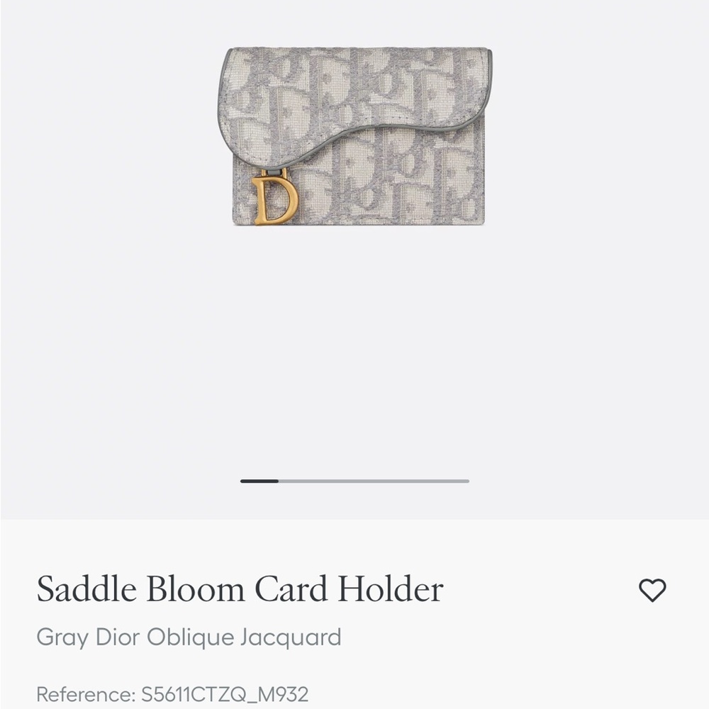 Dior Gray Saddle Card Holder with Gold Charm